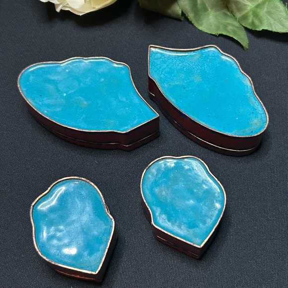 Vintage Cloisonné Butterfly Trinket Boxes - Picture 13 of 16